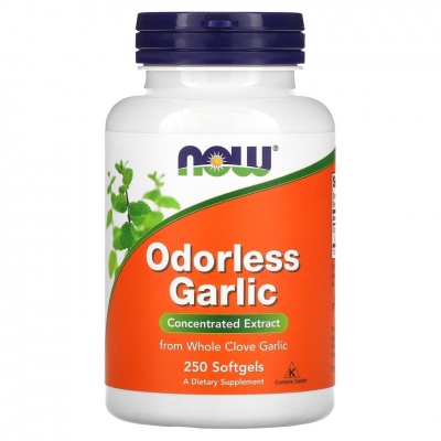 Чеснок NOW Odorless Garlic 250 капсул